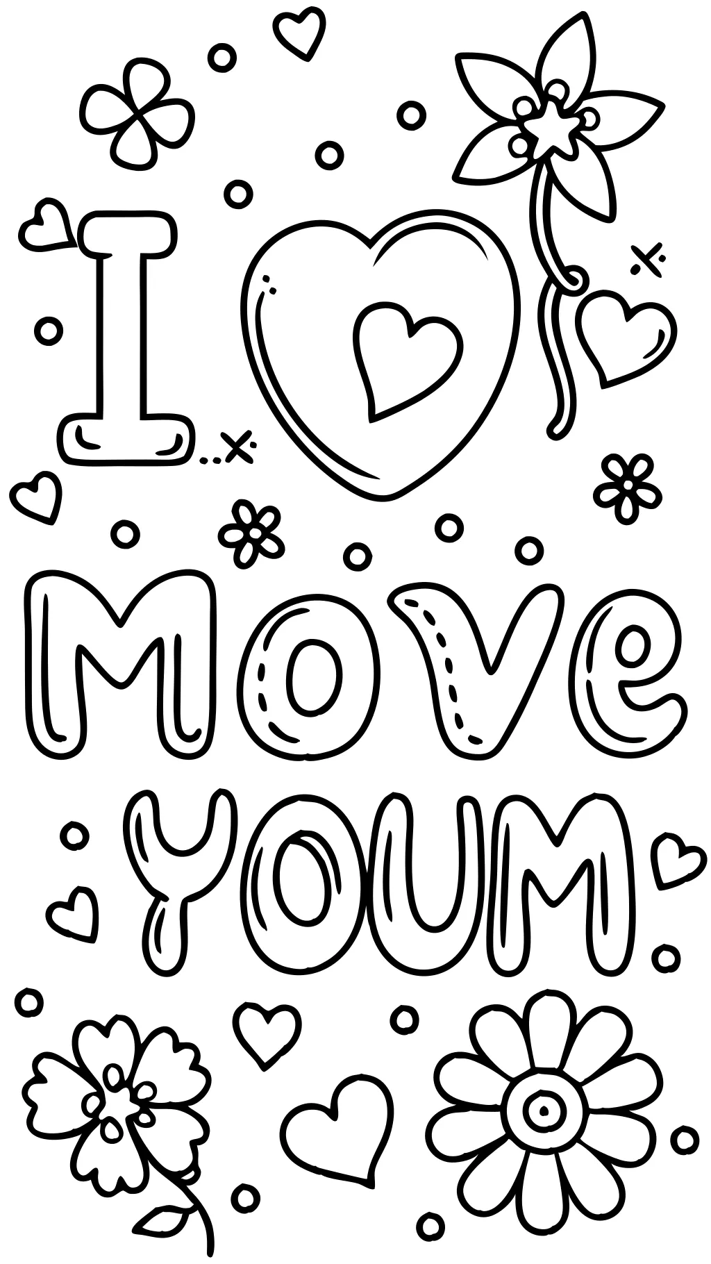 i love you mom coloring page